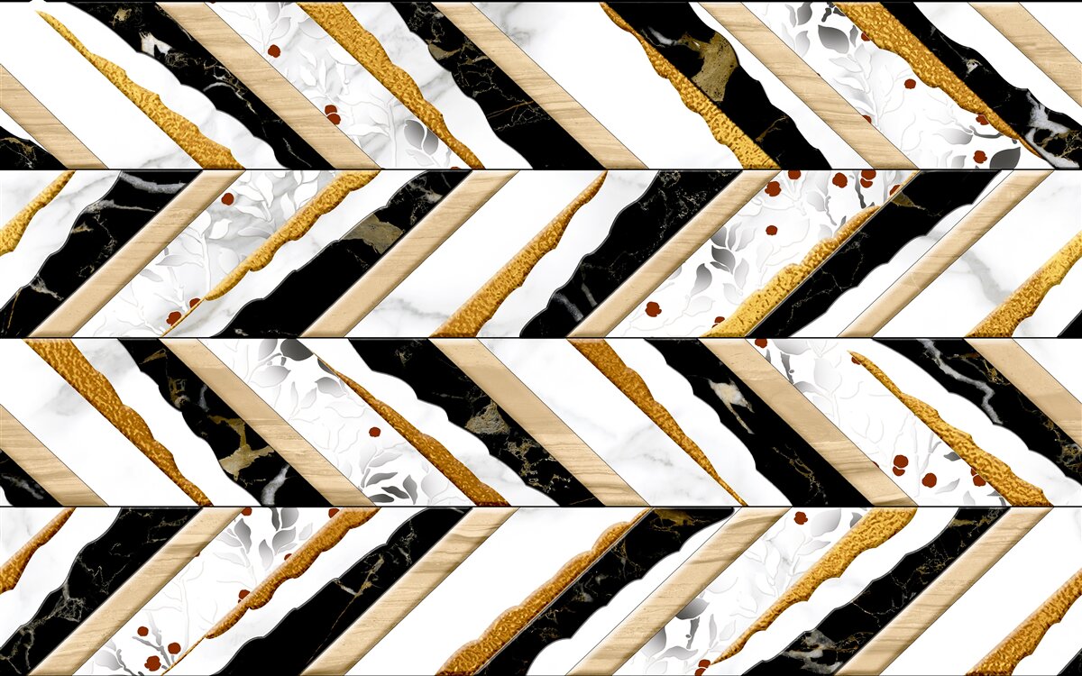 Papier peint des lignes éblouissantes dansent en zigzag dans l'image du miroir