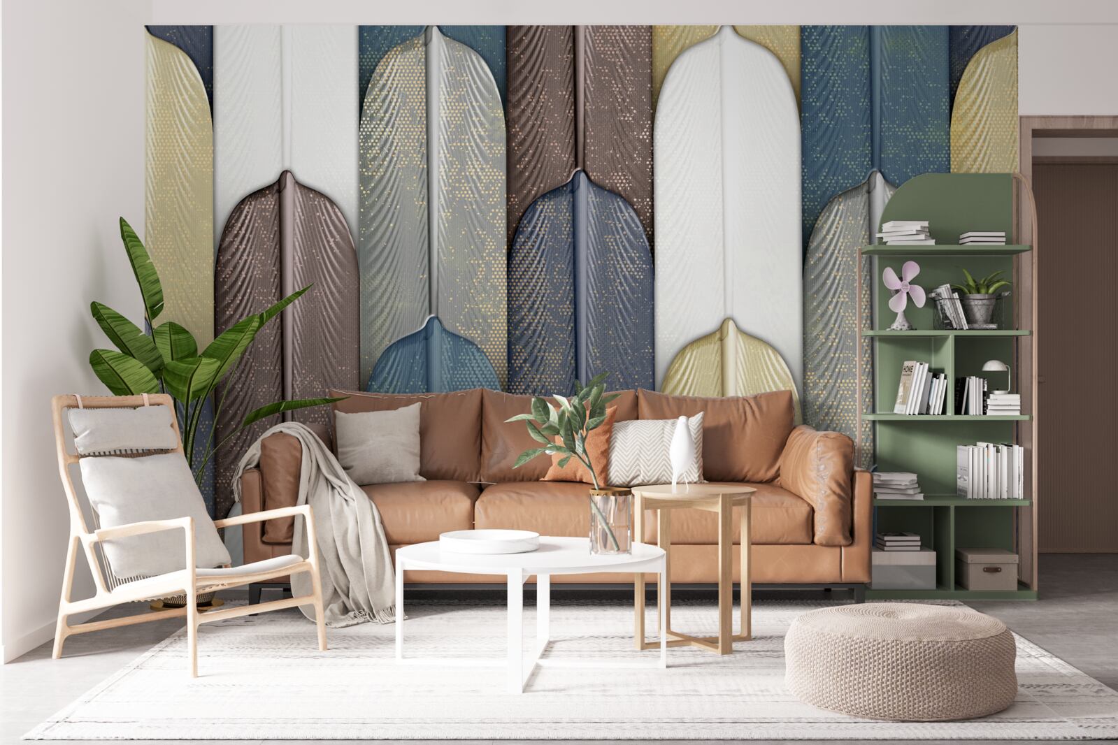 Papier peint une forêt parsemée de feuilles d'automne