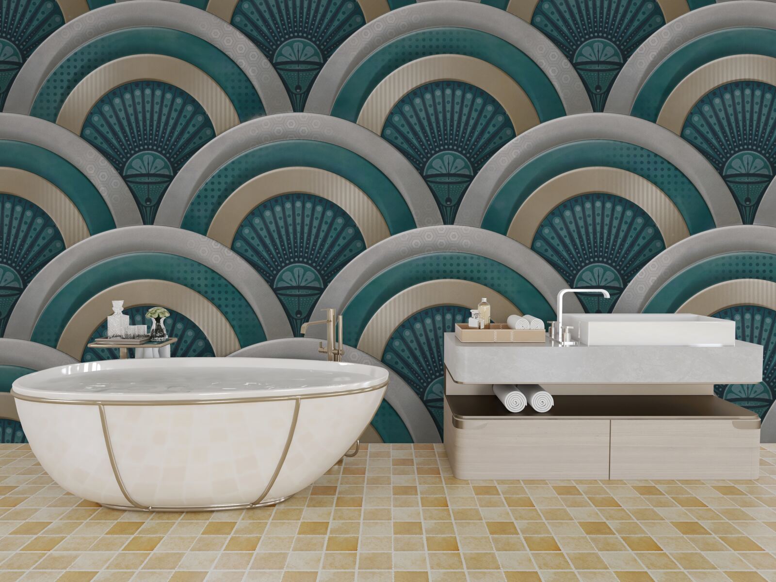 Papier peint abstraction des vagues bruyantes de la mer