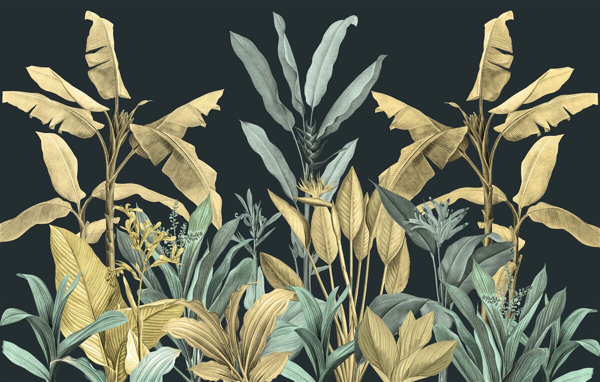 Papier peint les riches nuances des plantes tropicales