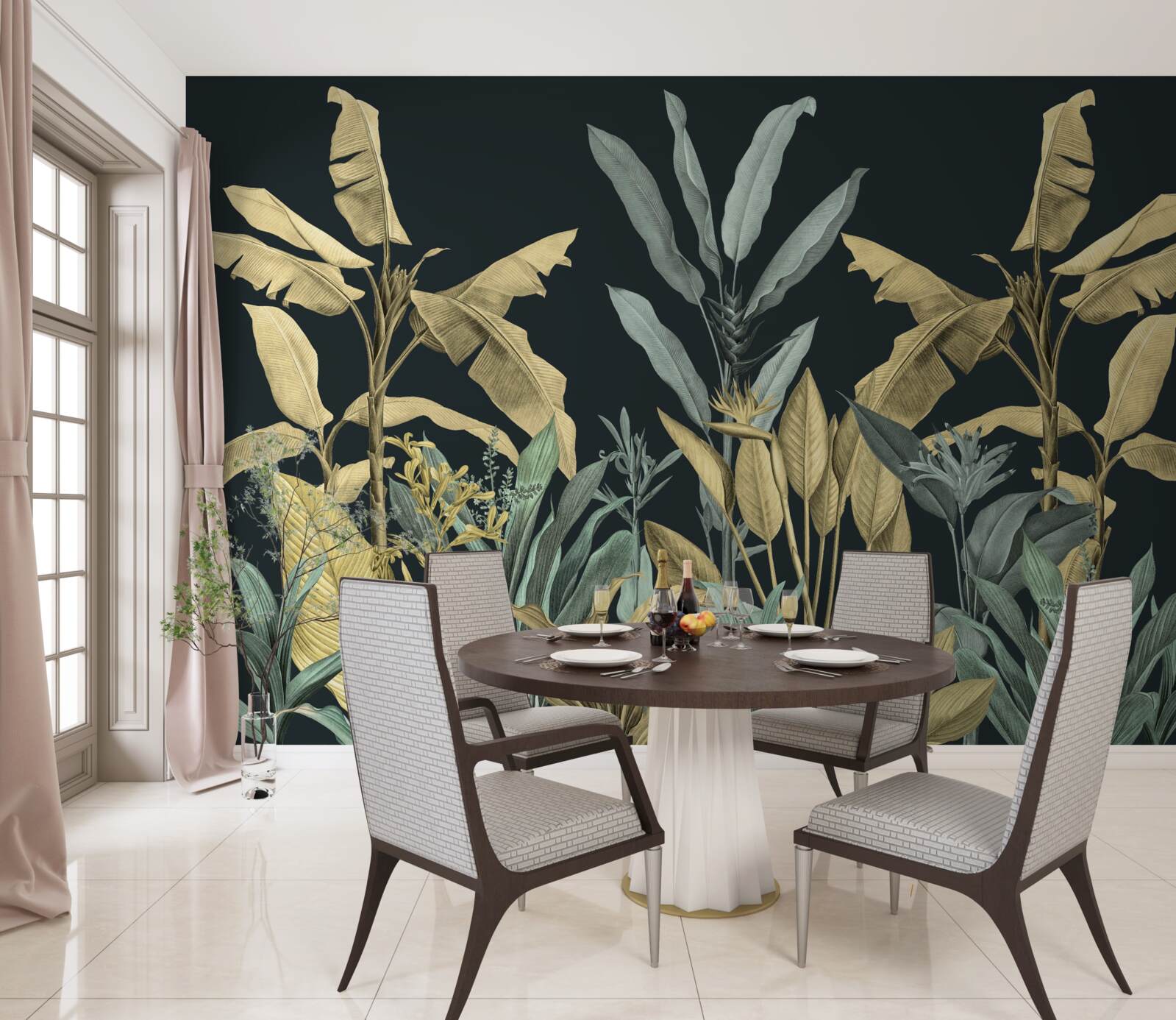 Papier peint les riches nuances des plantes tropicales