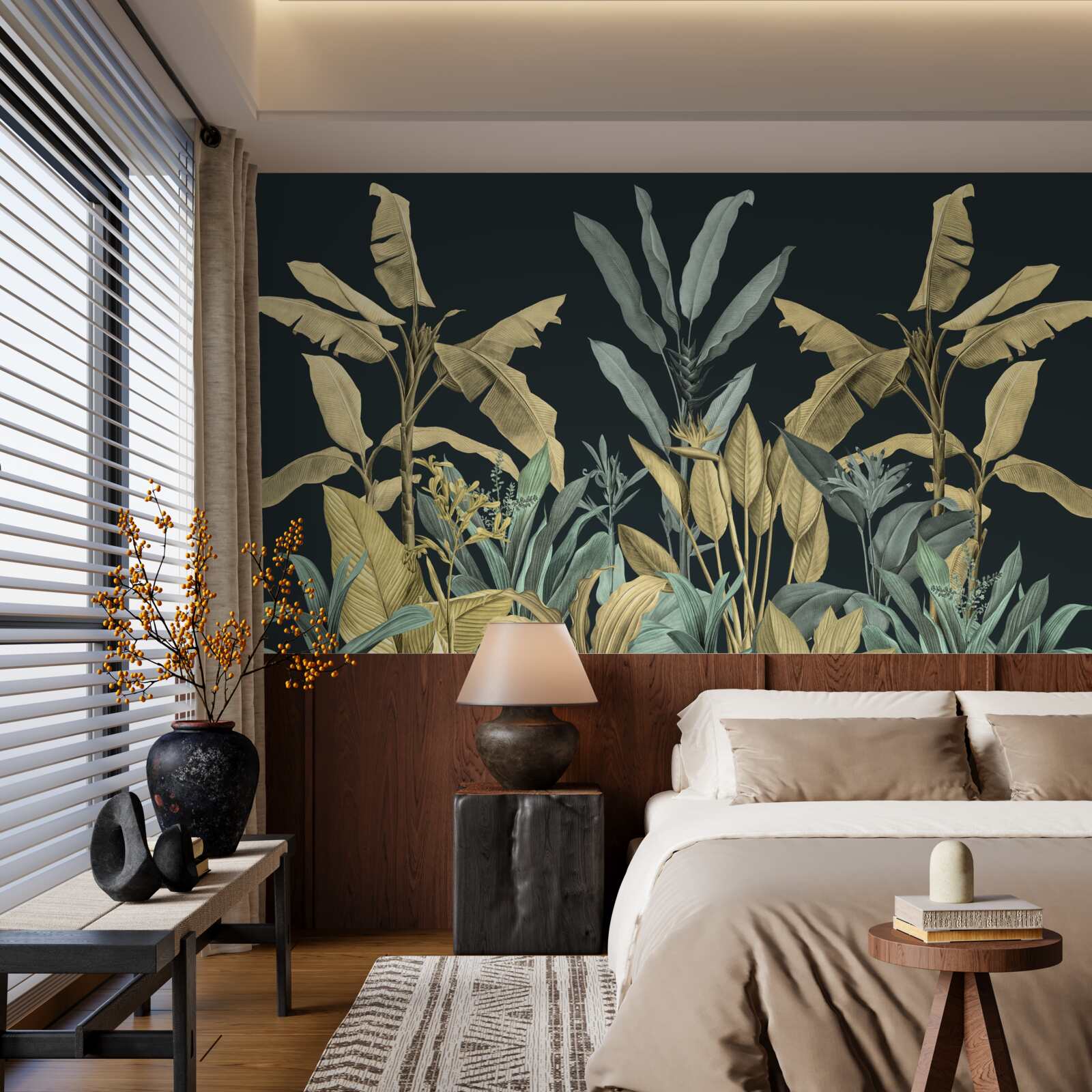 Papier peint les riches nuances des plantes tropicales