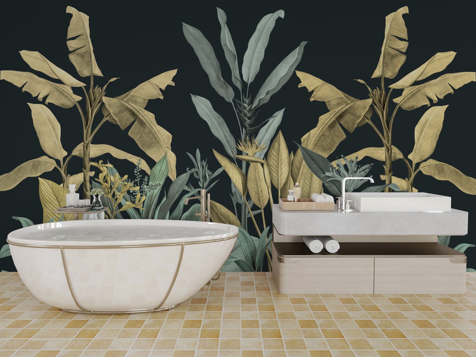 Papier peint les riches nuances des plantes tropicales