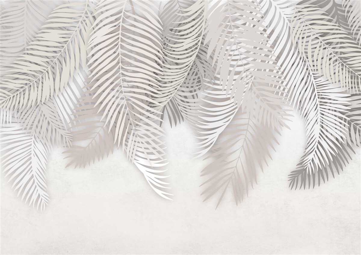 Papier peint feuilles de palmier suspendues