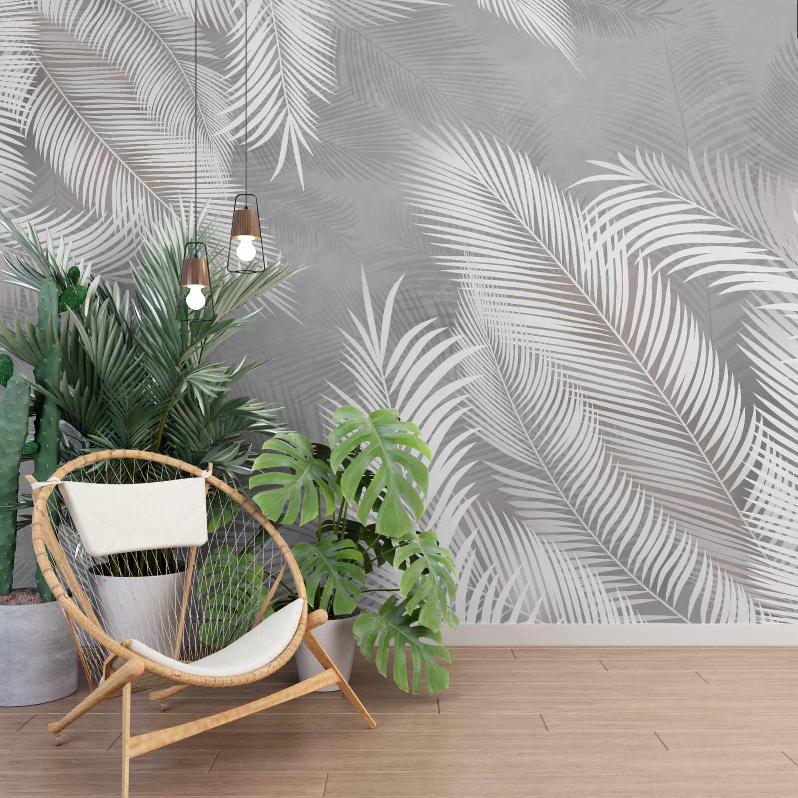 Papier peint les feuilles brillantes ressemblent à des plumes