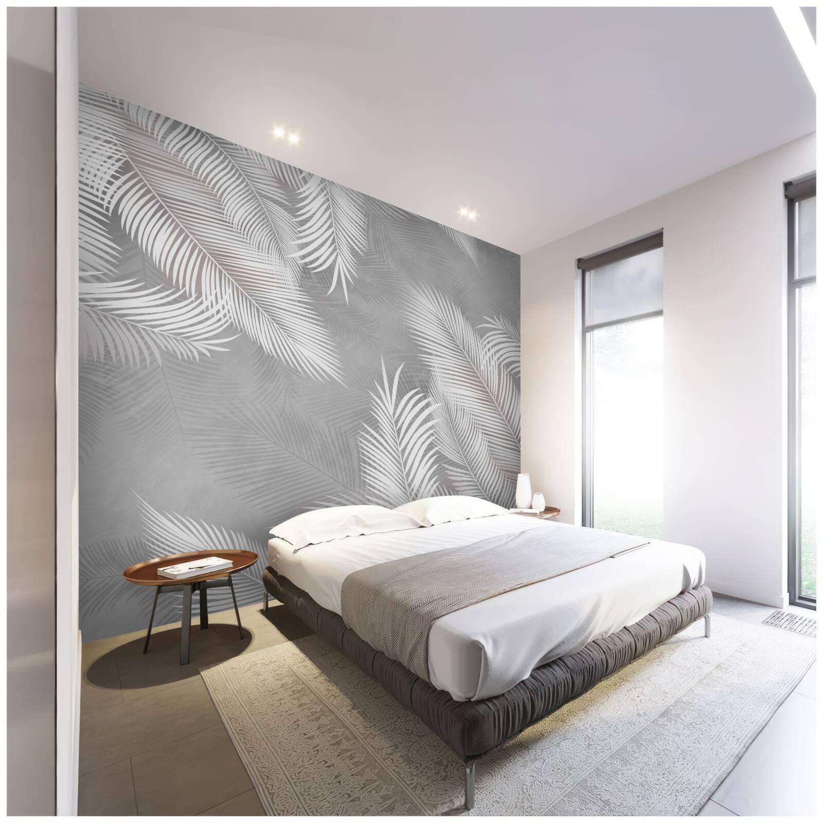 Papier peint les feuilles brillantes ressemblent à des plumes