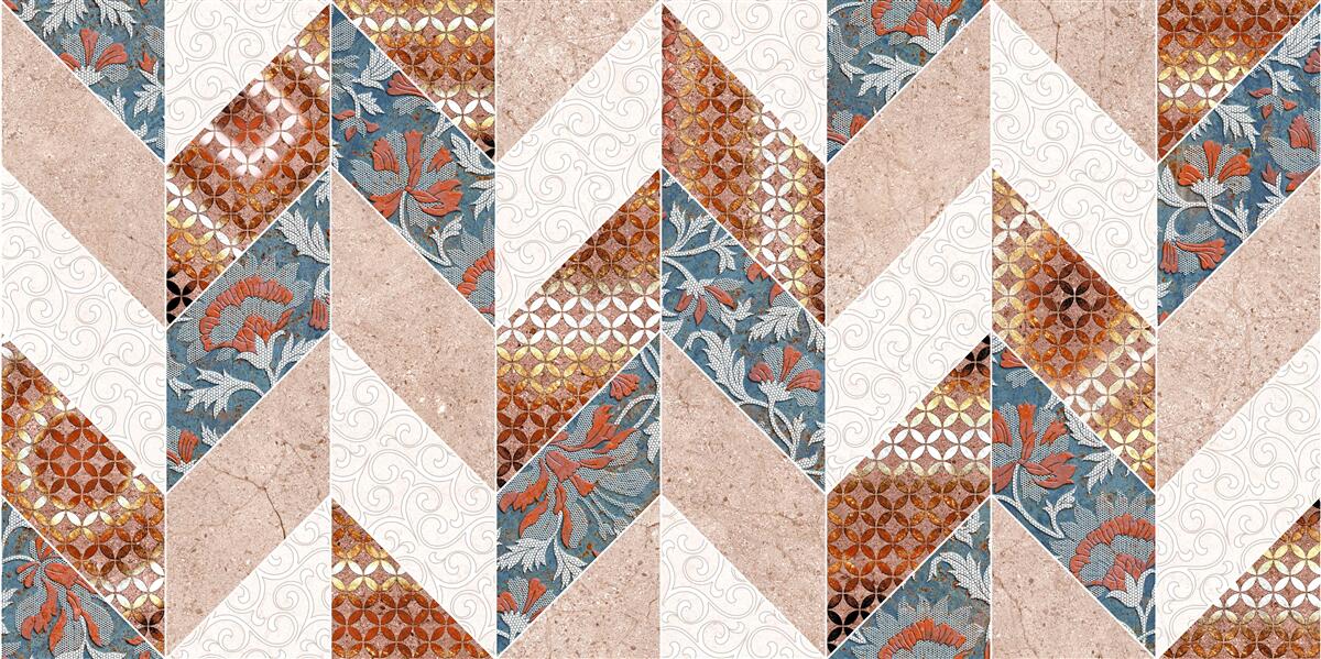 Papier peint formes géométriques éclaircies en image miroir