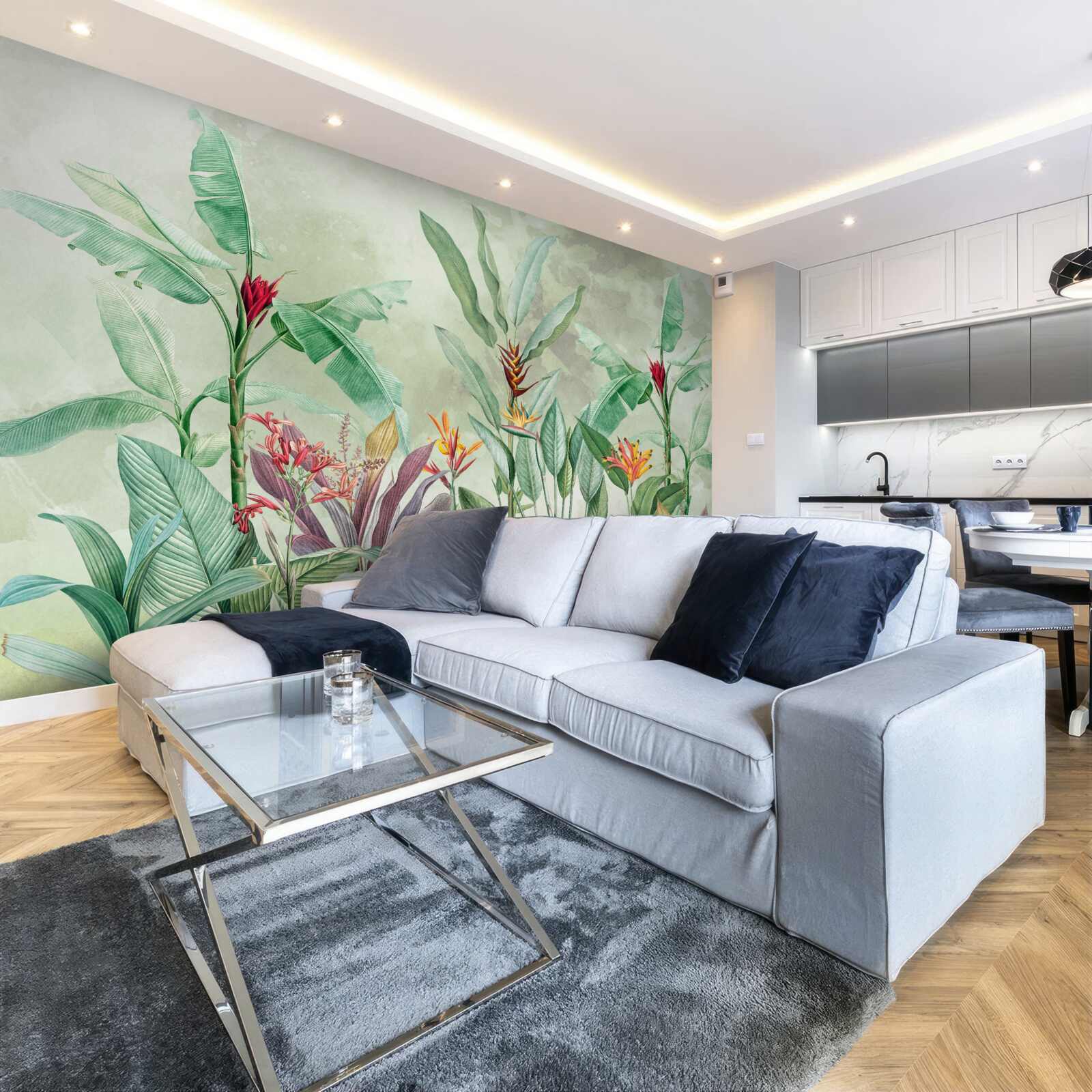 Papier peint les palmiers sont verts et attendent la pluie