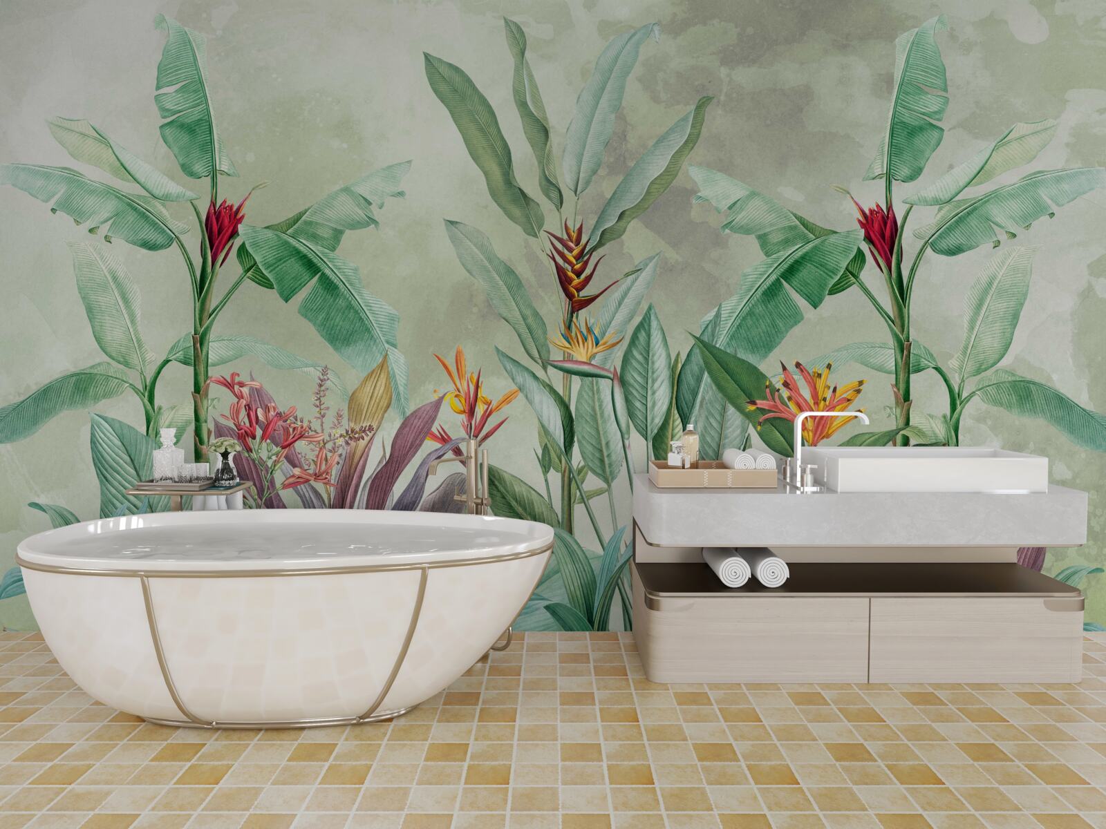 Papier peint les palmiers sont verts et attendent la pluie