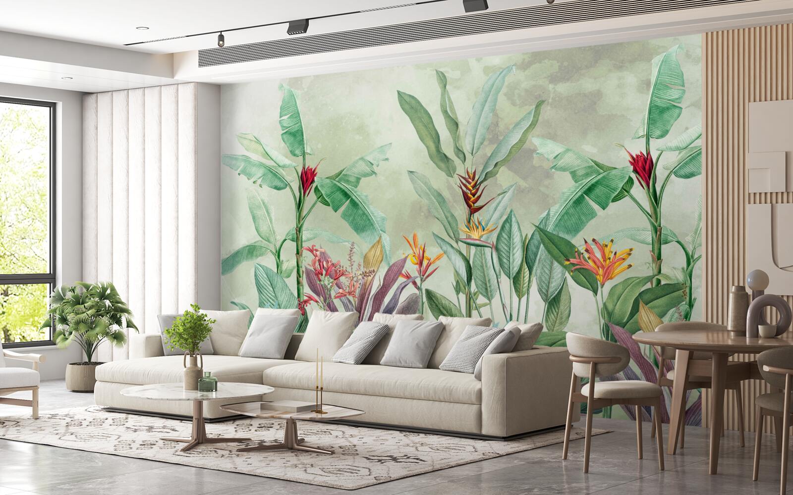 Papier peint les palmiers sont verts et attendent la pluie