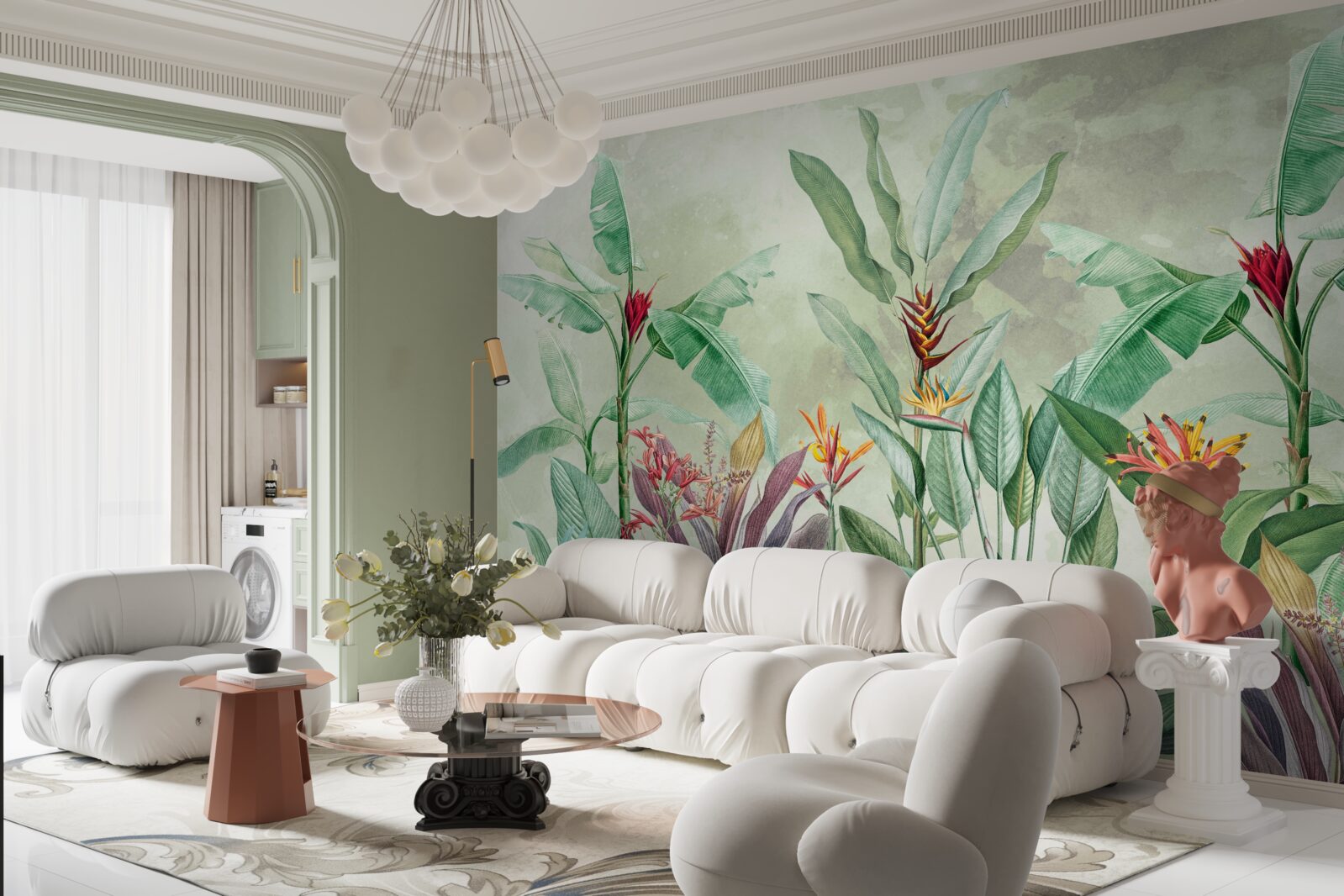 Papier peint les palmiers sont verts et attendent la pluie