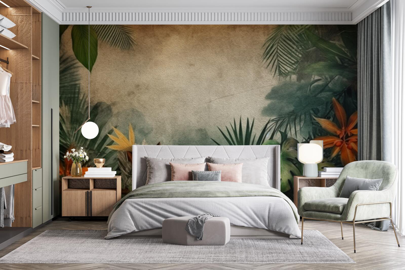 Papier peint pluie dans une jungle tropicale