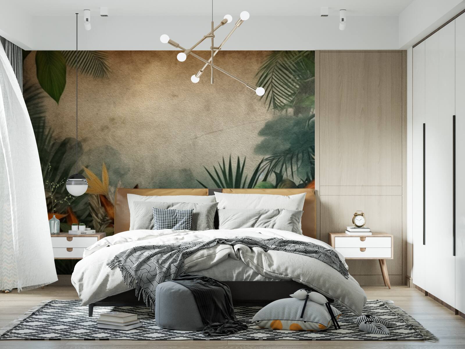 Papier peint pluie dans une jungle tropicale