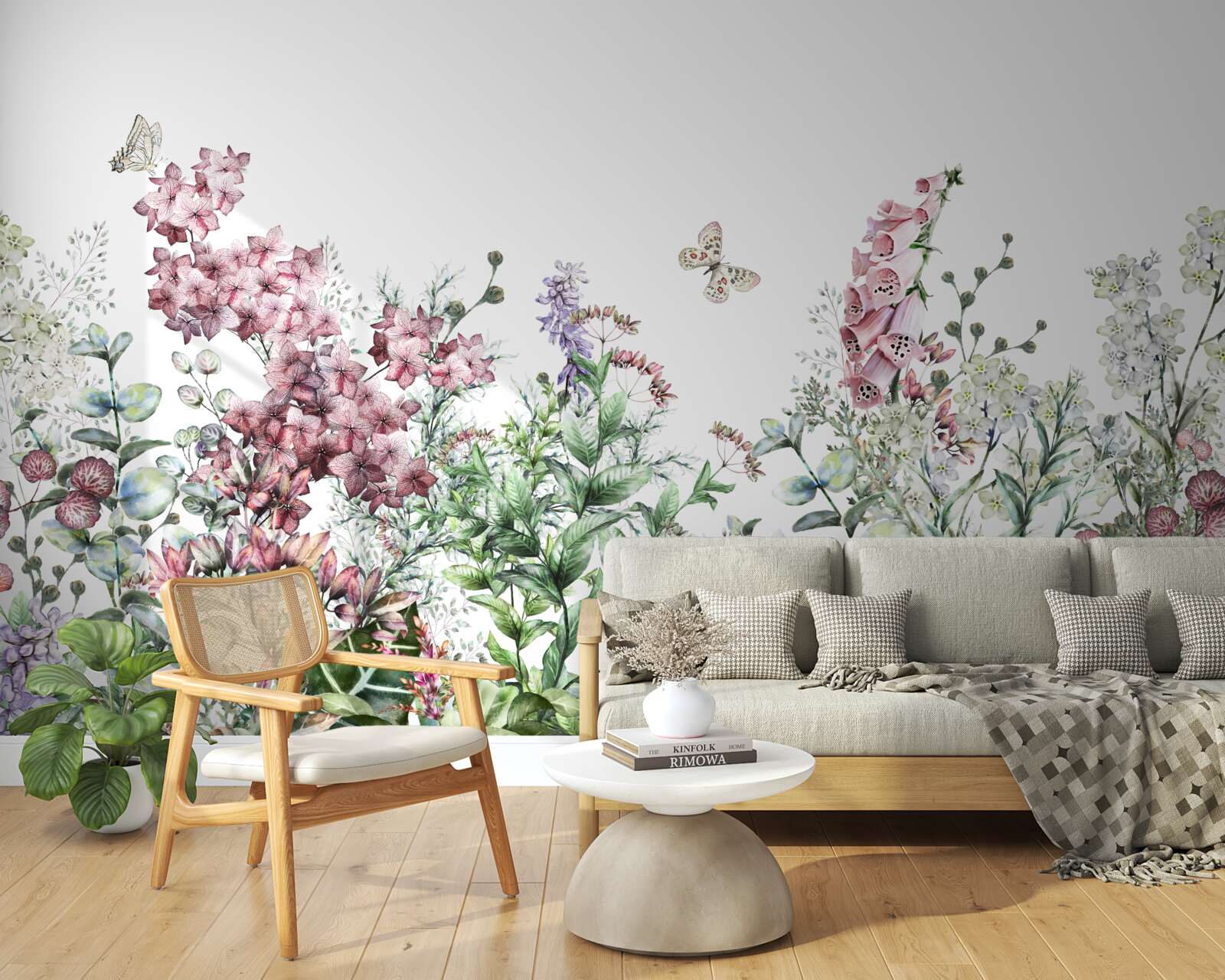 Papier peint un champ de prairie, agréable à l'œil avec ses couleurs vives