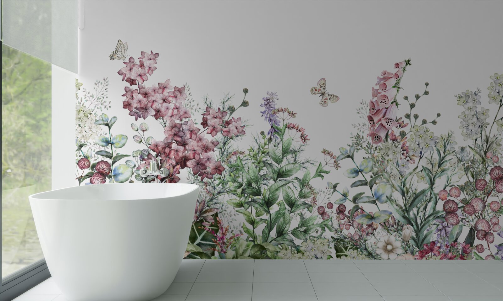 Papier peint un champ de prairie, agréable à l'œil avec ses couleurs vives