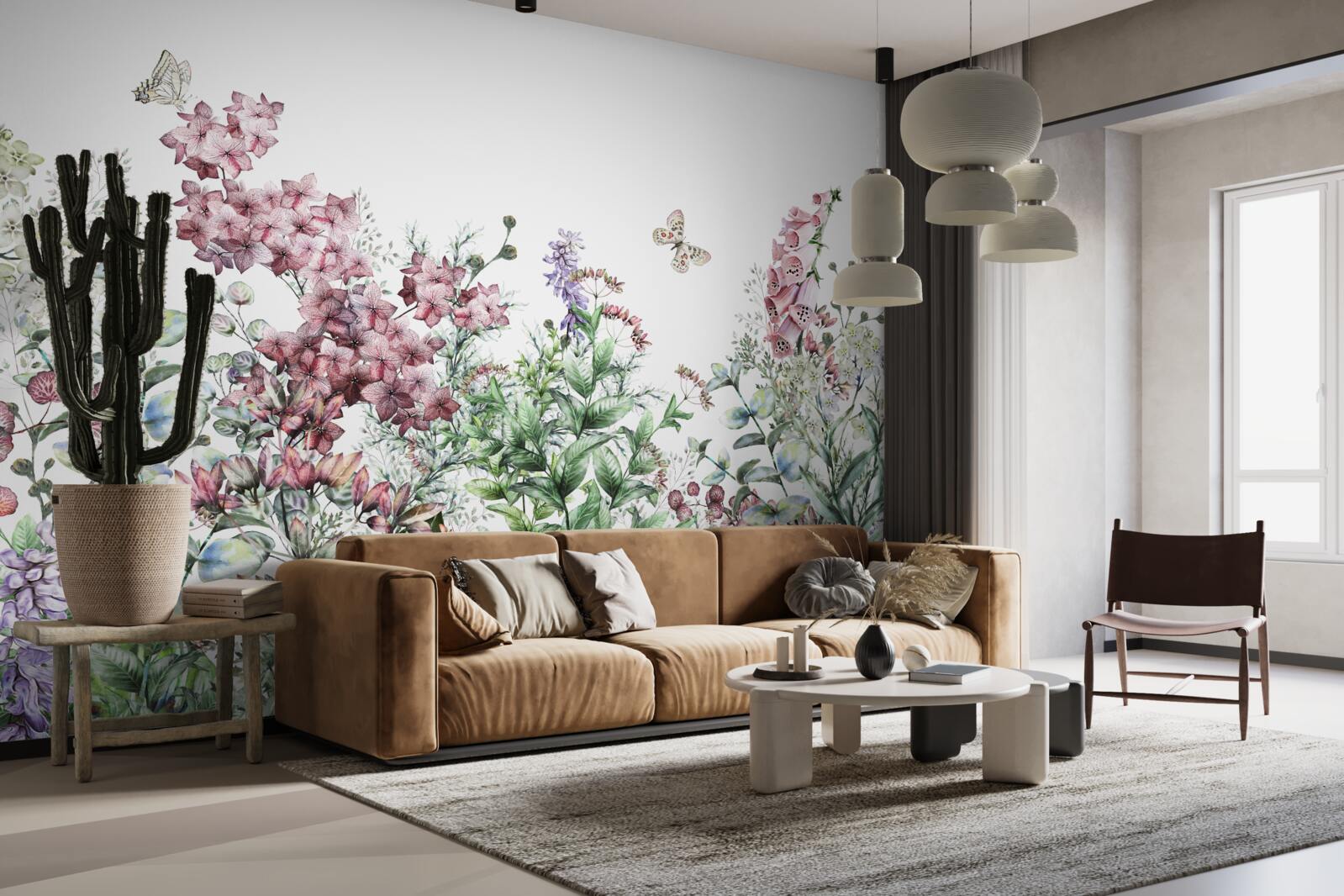 Papier peint un champ de prairie, agréable à l'œil avec ses couleurs vives