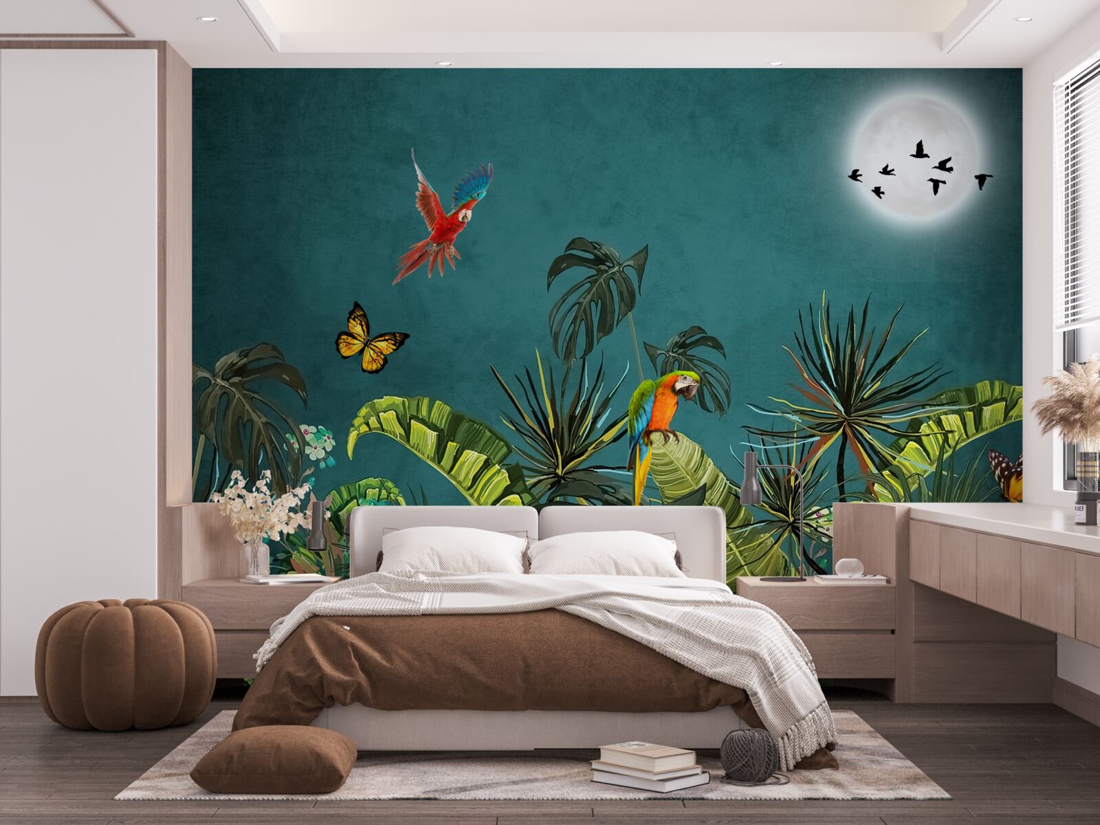 Papier peint forêt tropicale sous le couvert de l'obscurité