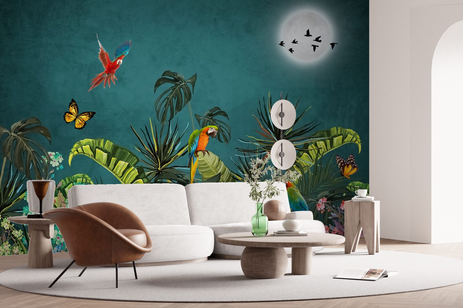 Papier peint forêt tropicale sous le couvert de l'obscurité