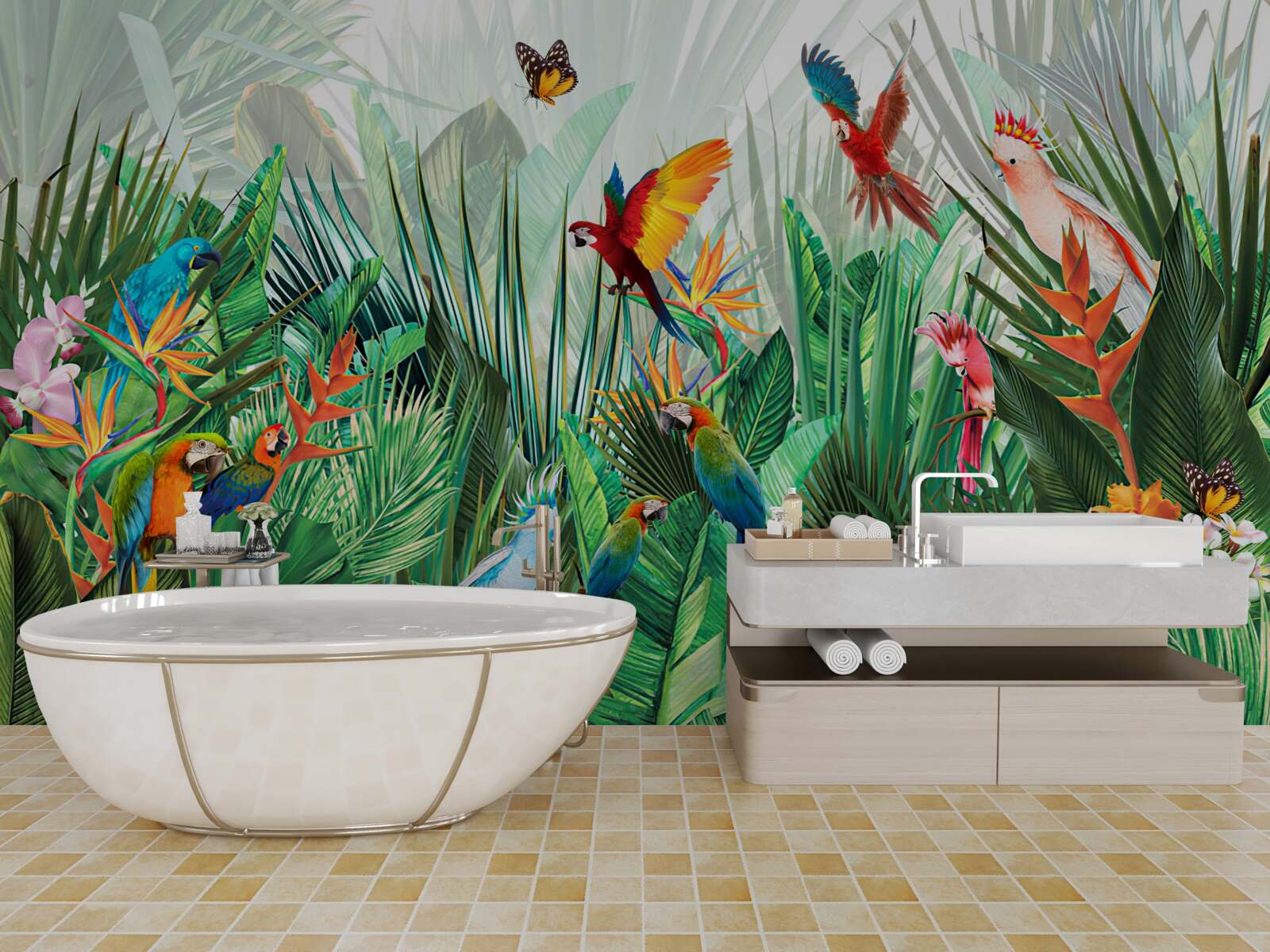 Papier peint habitants de la jungle