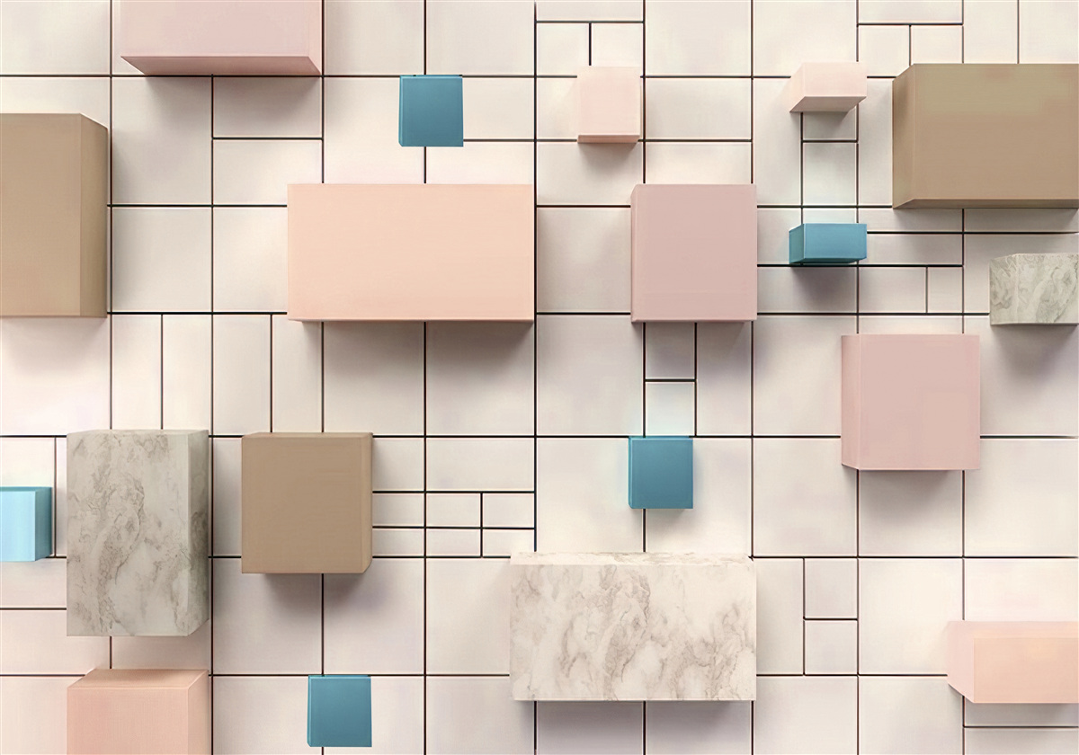 Papier peint des rectangles spacieux flottant dans l'air