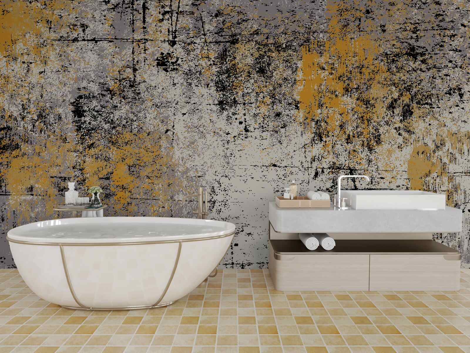 Papier peint abstraction sur un rivage calme d'automne