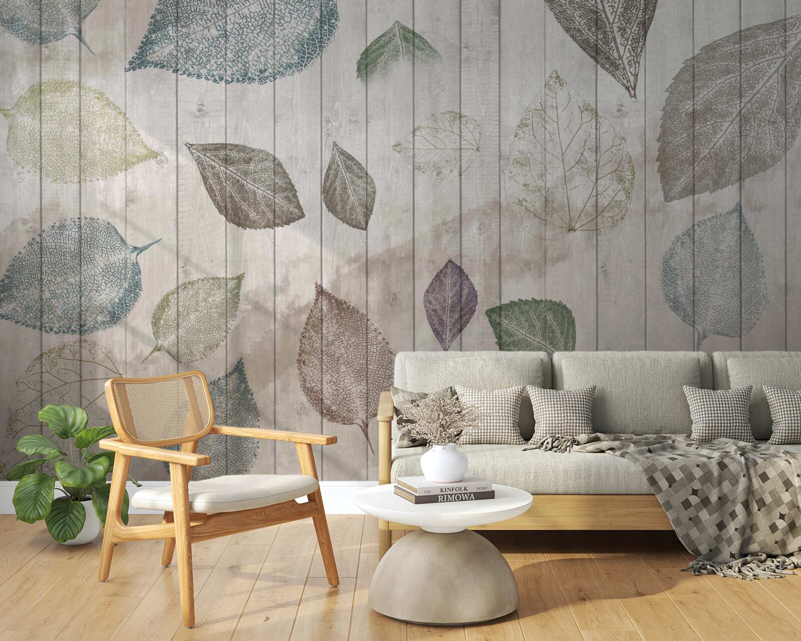 Papier peint traces d'automne à l'aquarelle