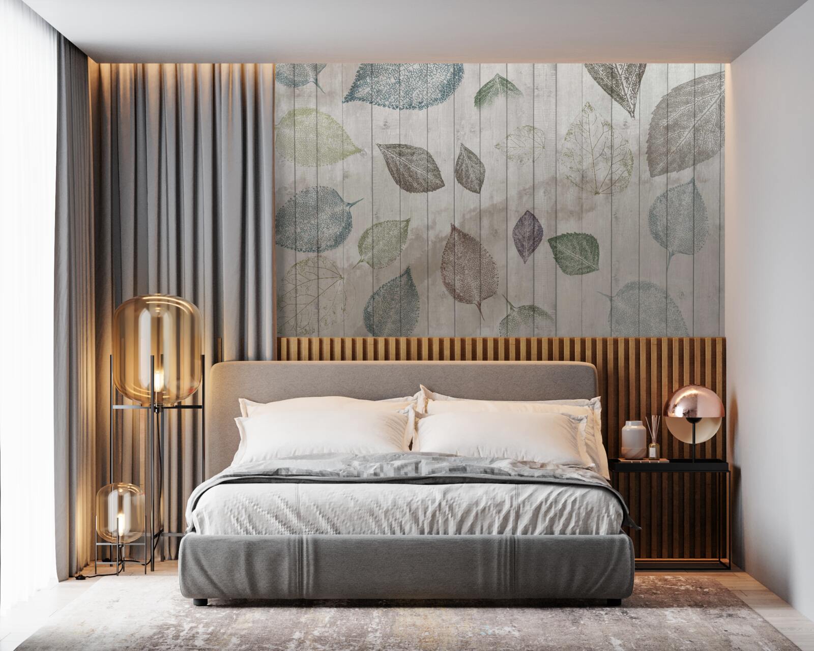 Papier peint traces d'automne à l'aquarelle