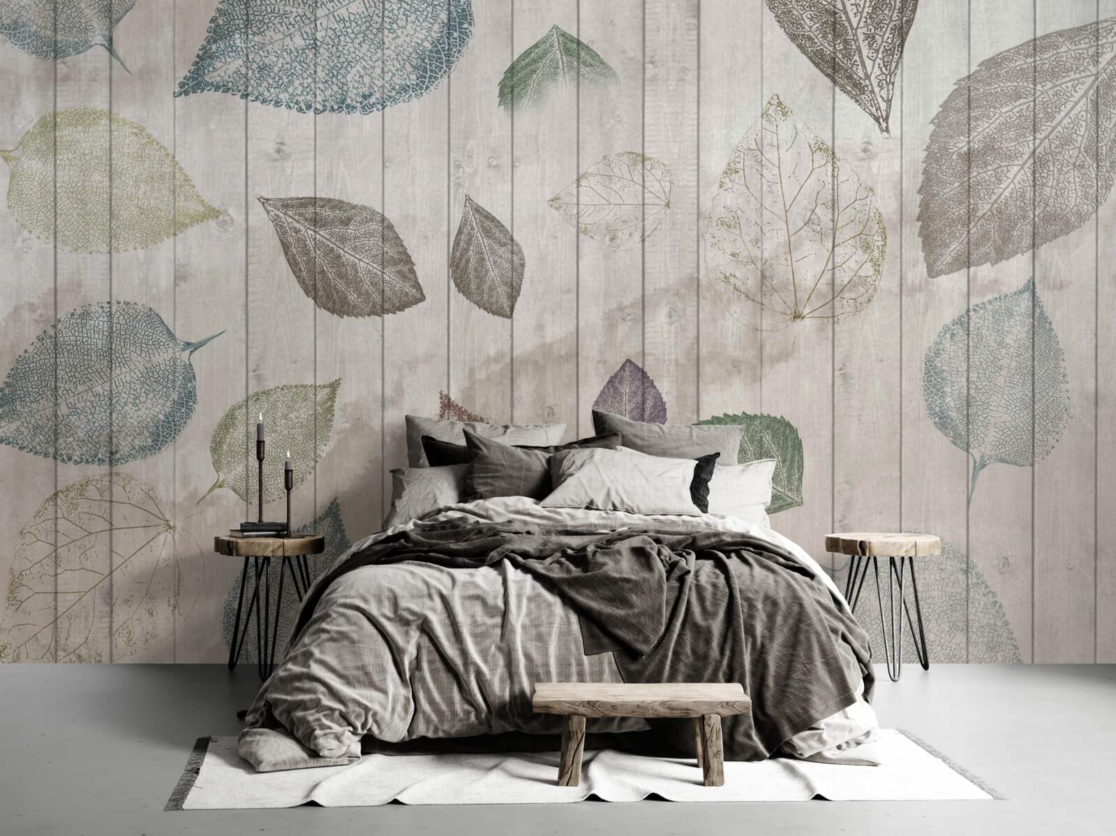 Papier peint traces d'automne à l'aquarelle