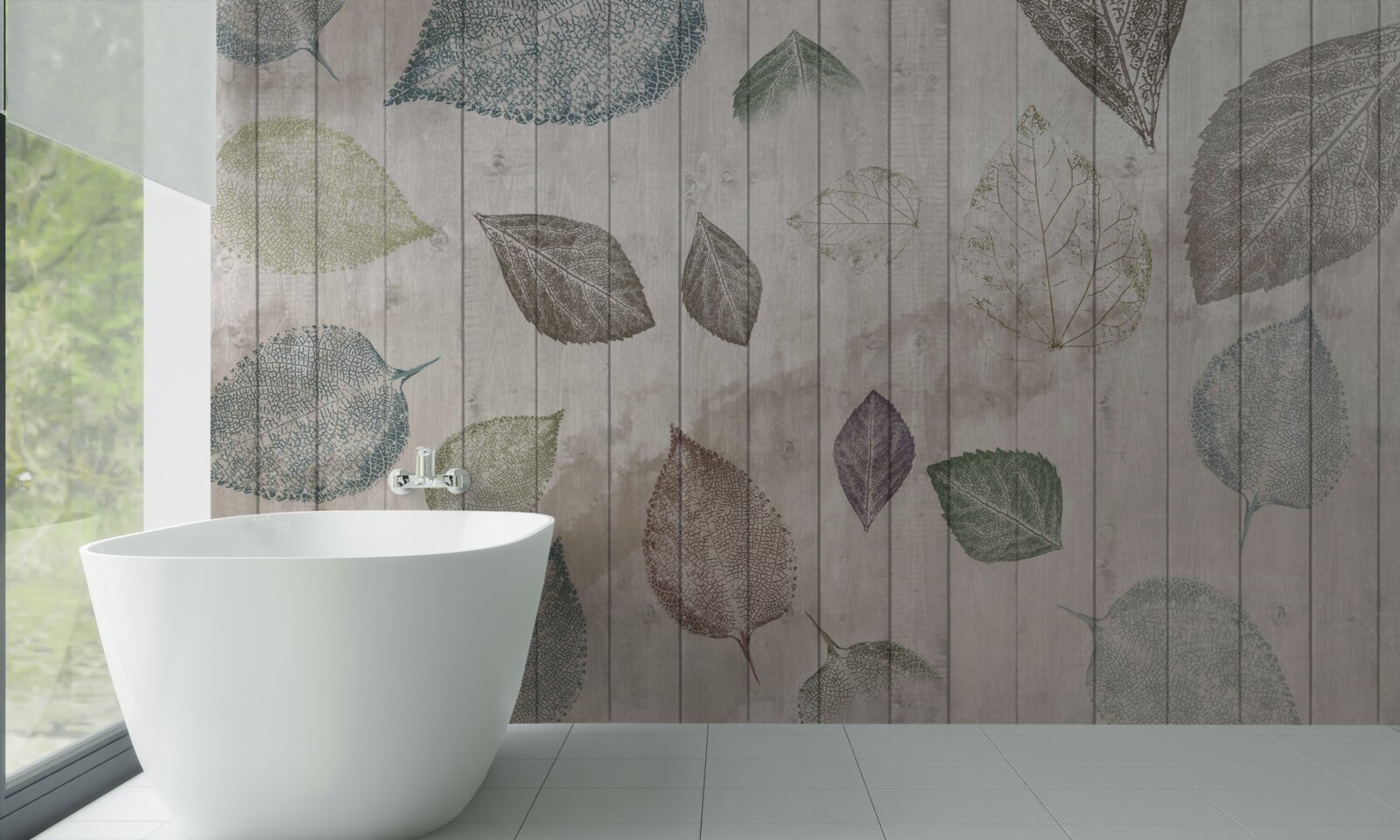 Papier peint traces d'automne à l'aquarelle