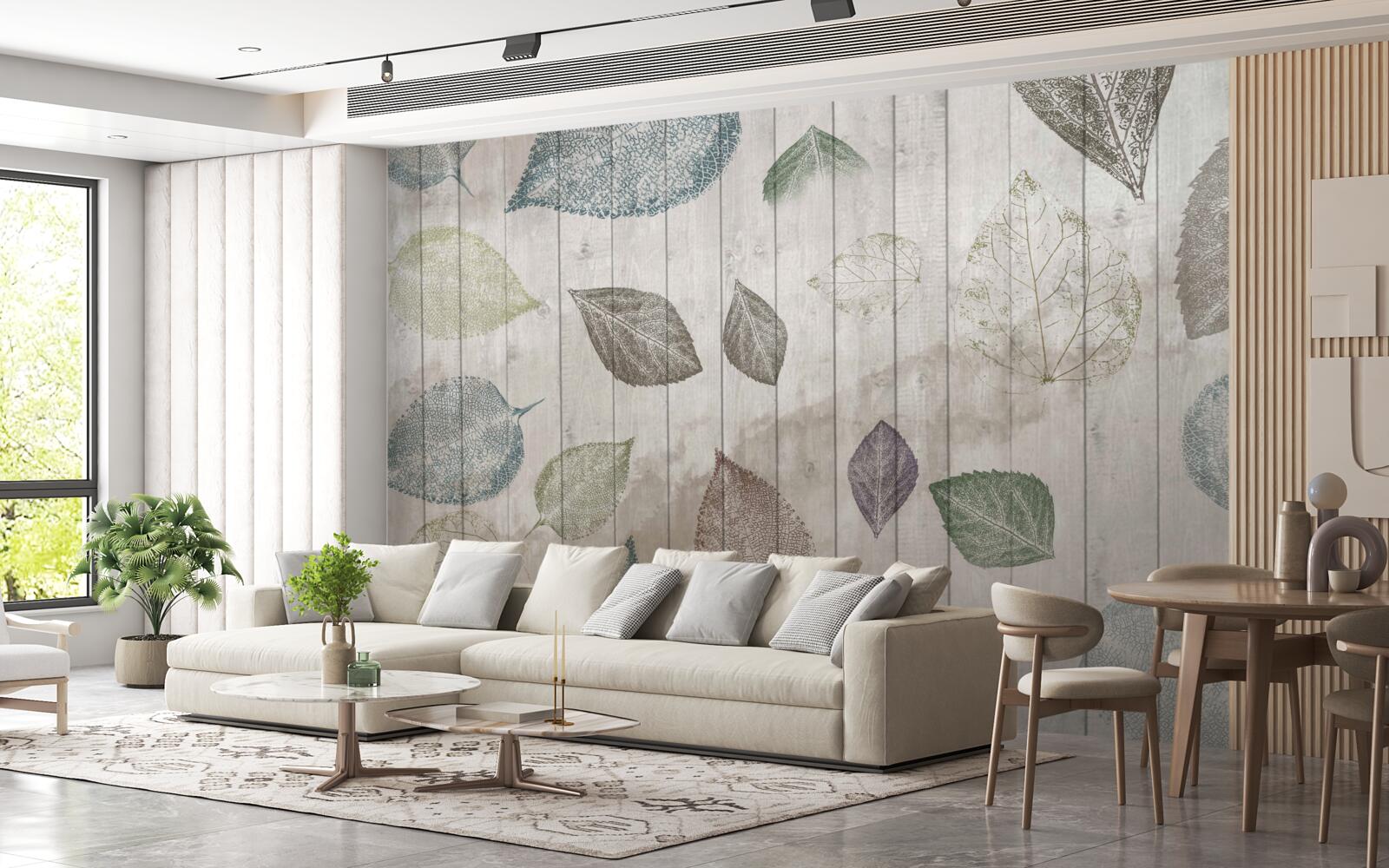 Papier peint traces d'automne à l'aquarelle