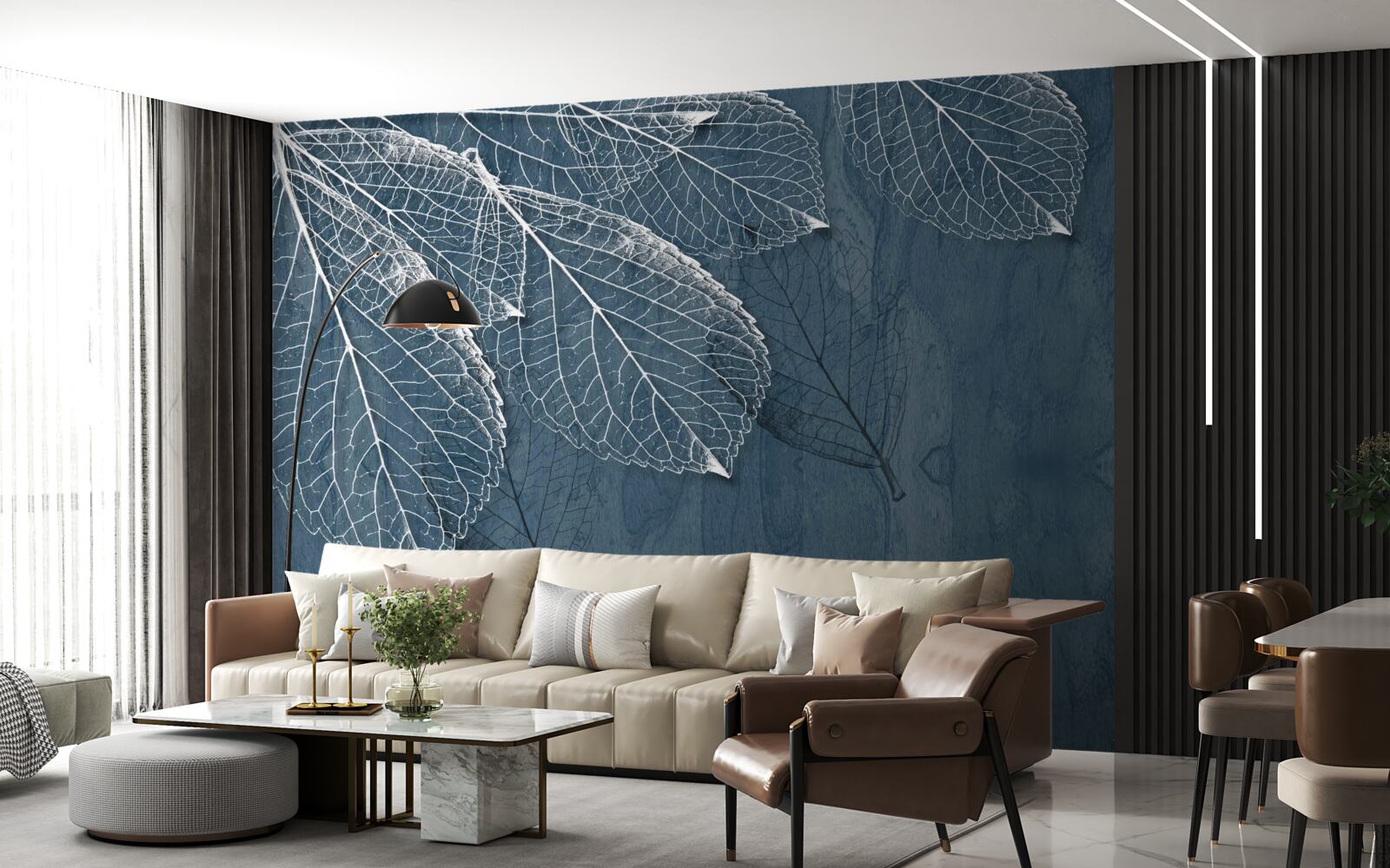 Papier peint les feuilles sont aussi transparentes que les ailes d'un papillon