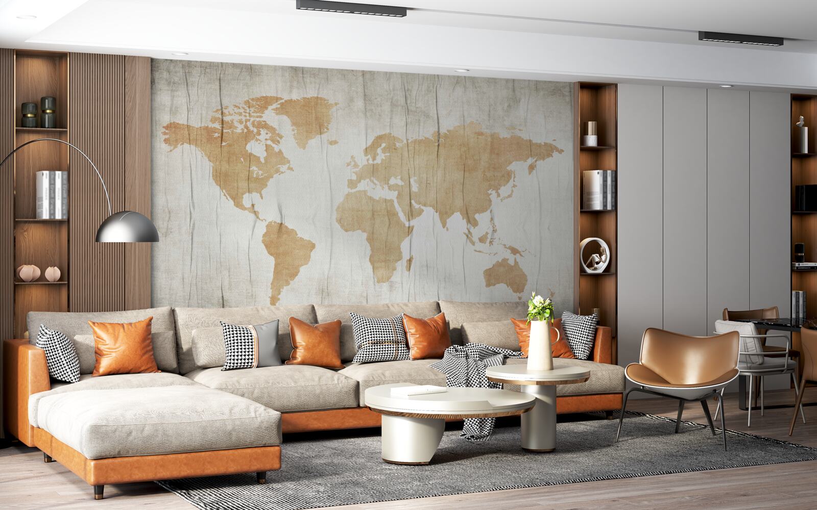 Papier peint profils de pays dans l'atlas géographique de la terre