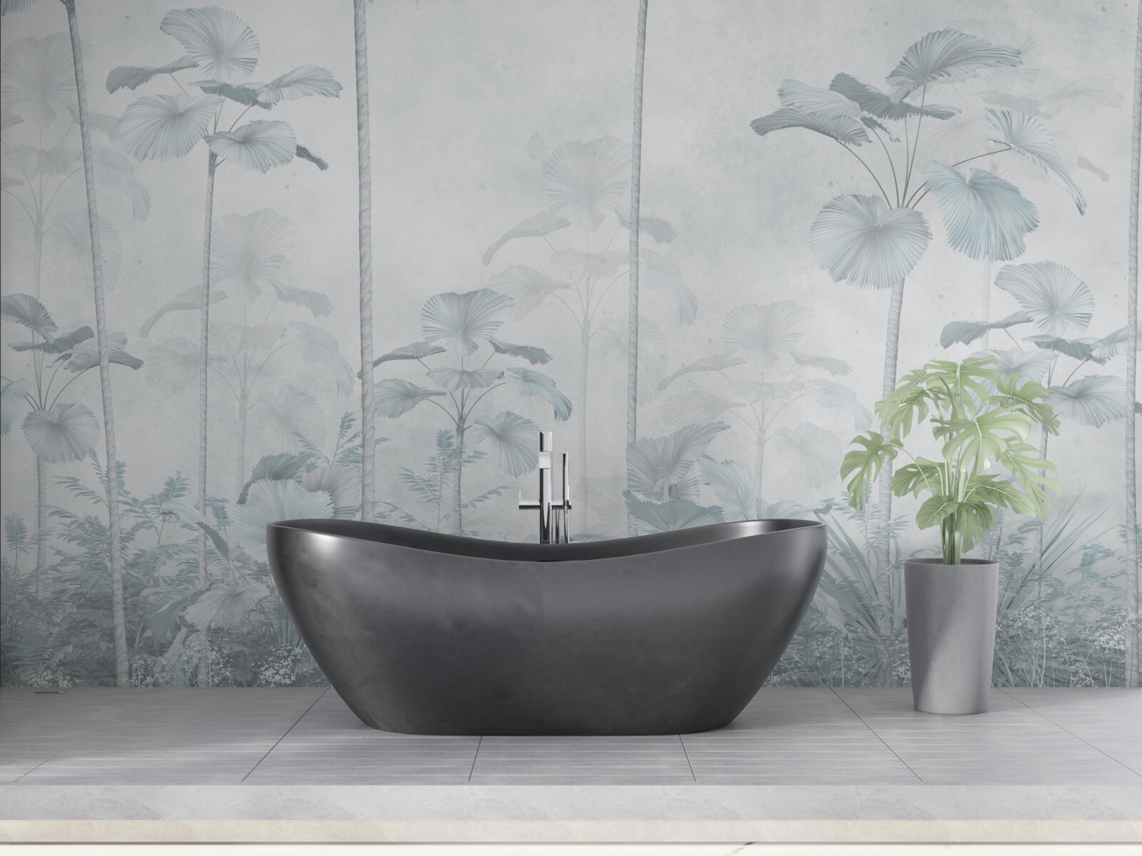 Papier peint brouillard dense dans la région tropicale