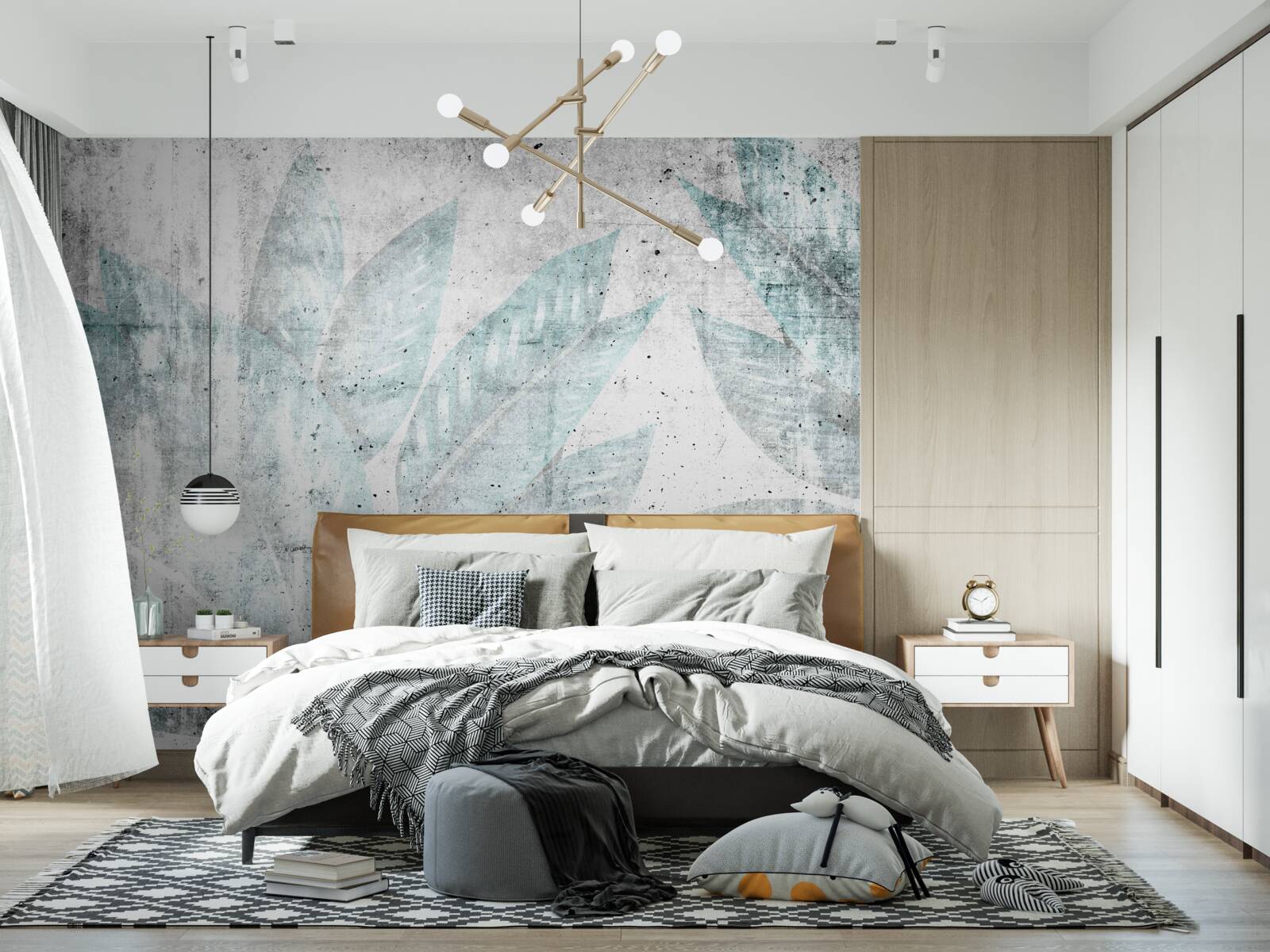 Papier peint impressions de grandes feuilles d'automne