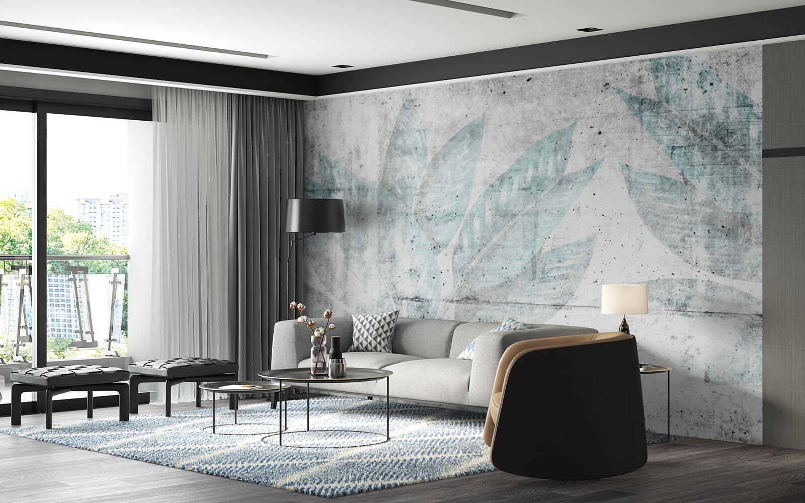 Papier peint impressions de grandes feuilles d'automne