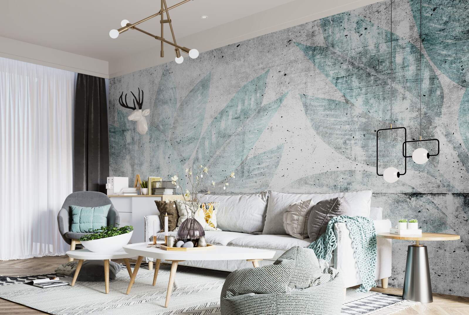 Papier peint impressions de grandes feuilles d'automne