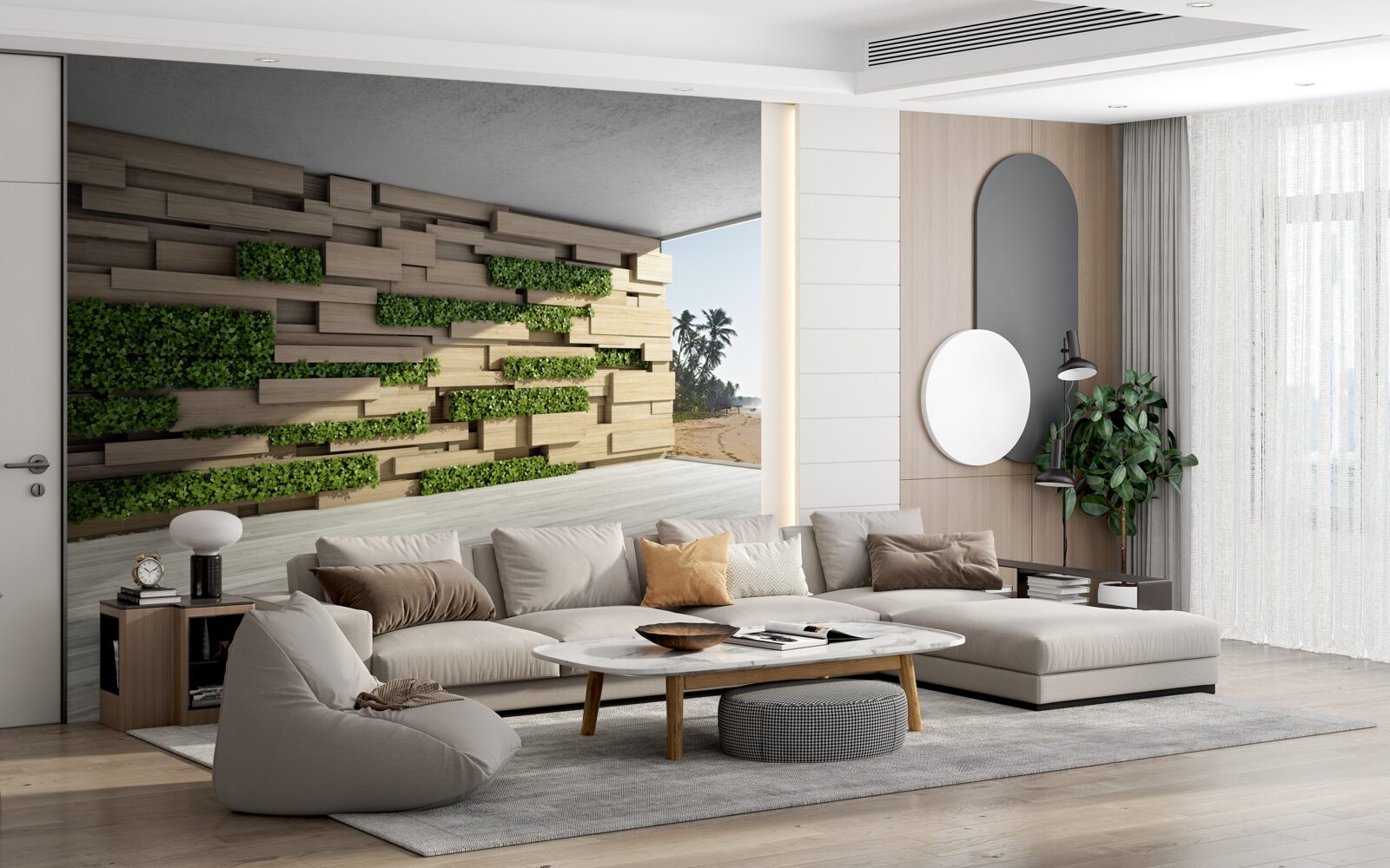 Papier peint à la conquête de la plage, du mur de pierre