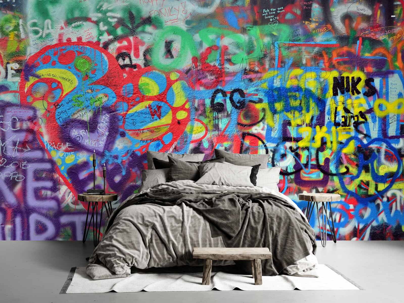 Papier peint graffiti sur un mur