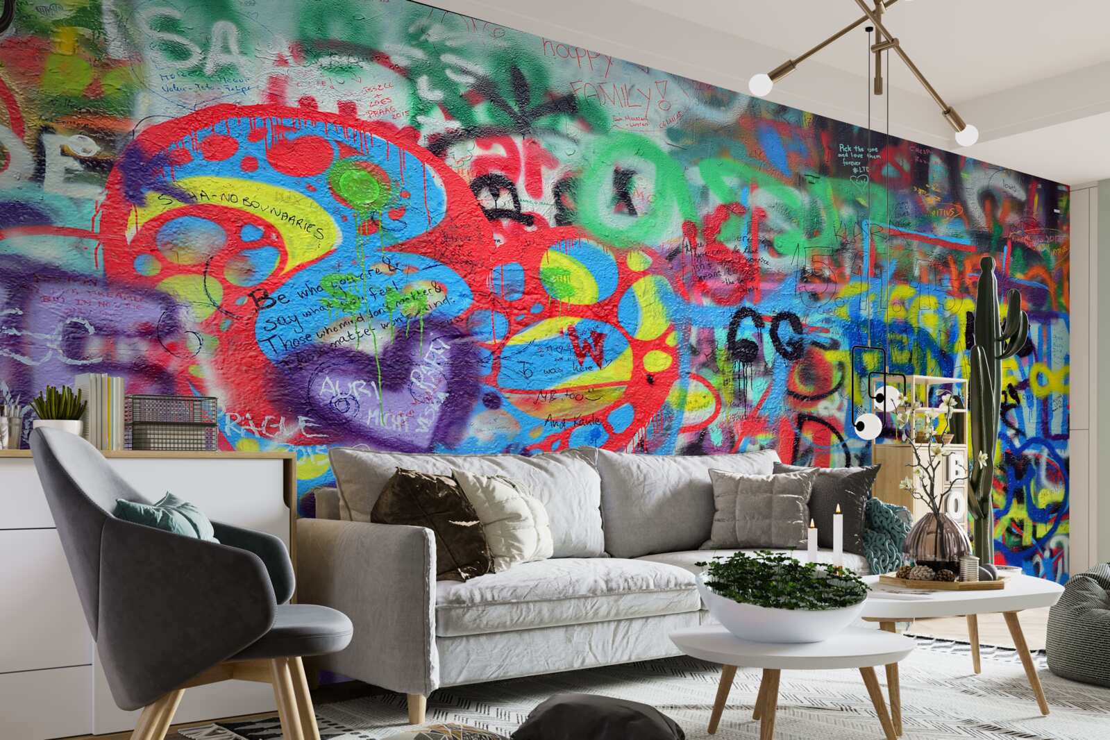 Papier peint graffiti sur un mur