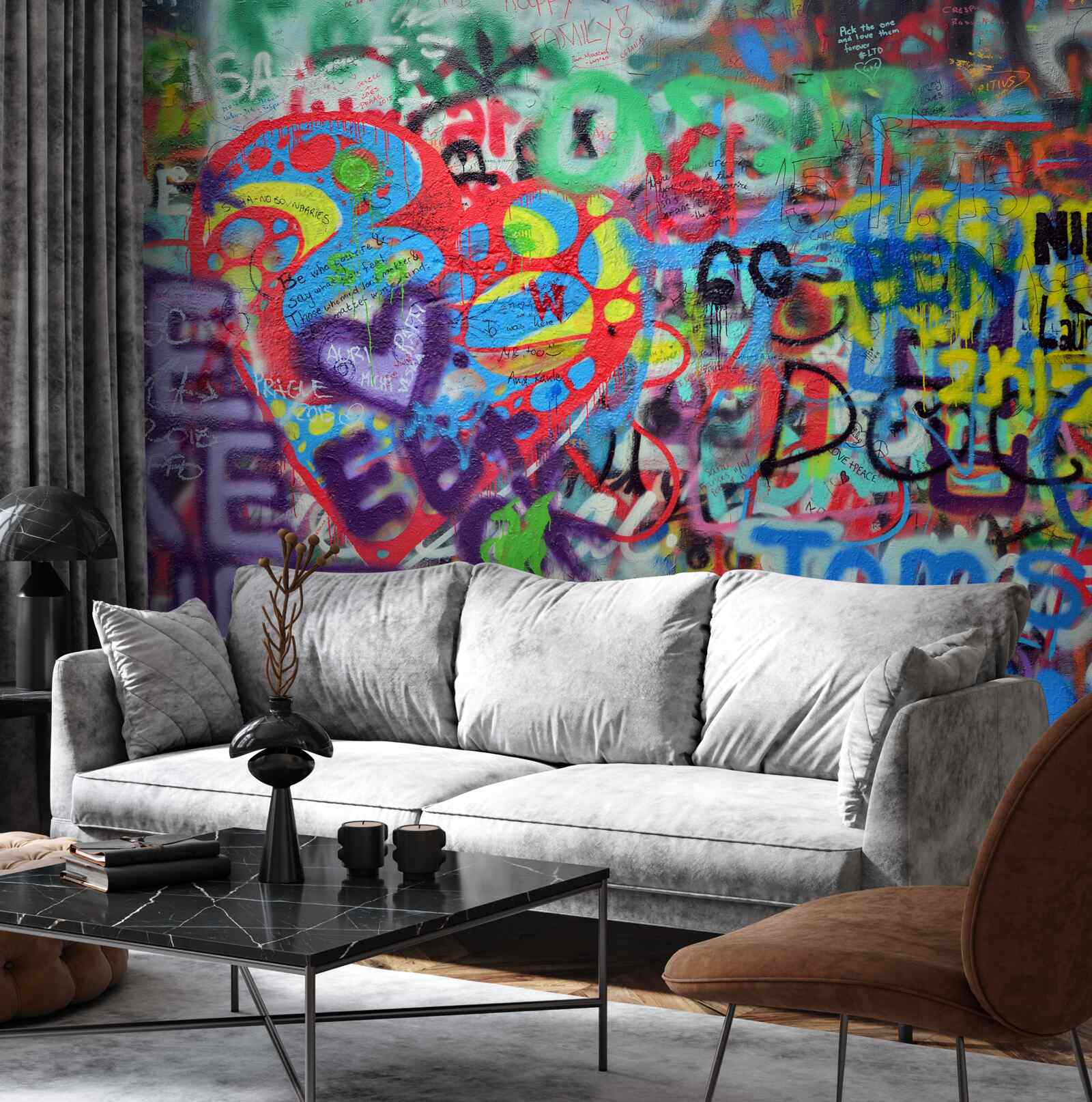 Papier peint graffiti sur un mur