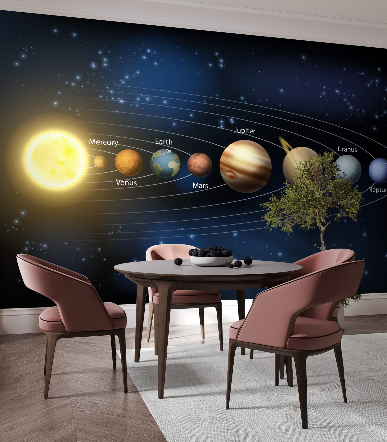 Papier peint l'ordre de rotation des planètes autour de notre galaxie