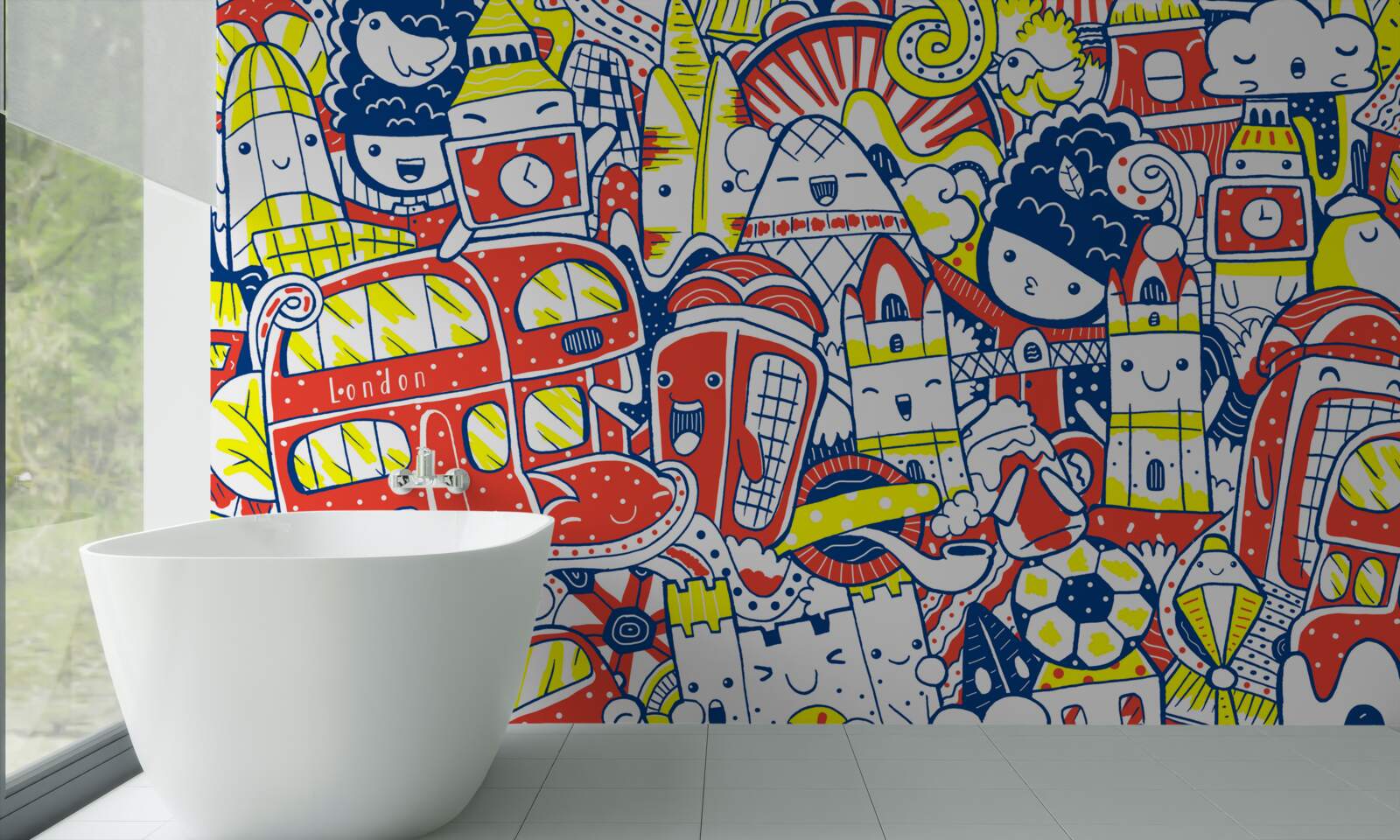 Papier peint graffiti lumineux sur le mur