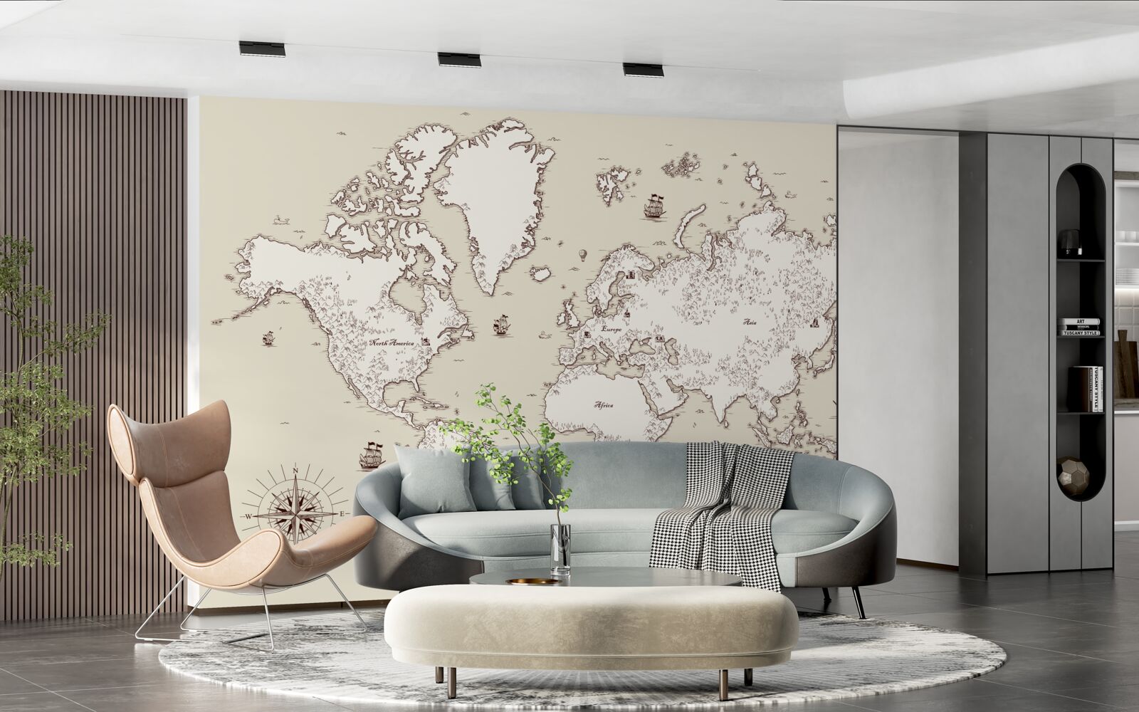 Papier peint carte du monde sans signes ni symboles