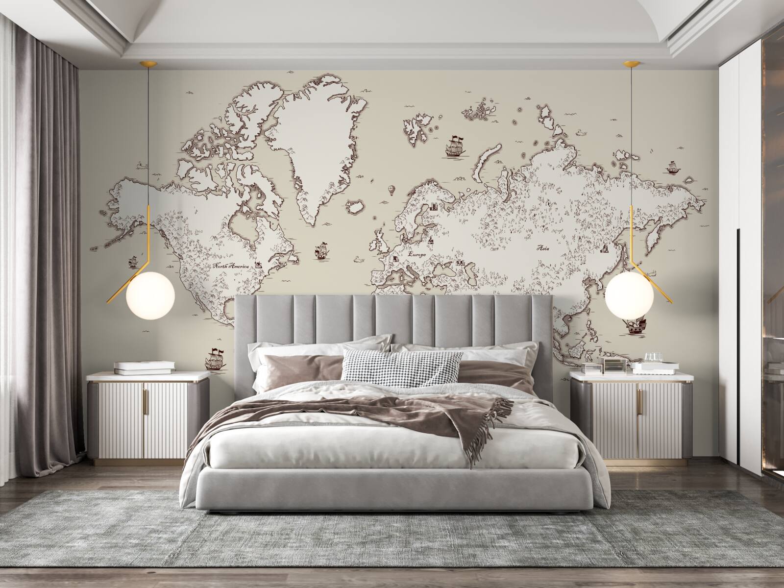 Papier peint carte du monde sans signes ni symboles