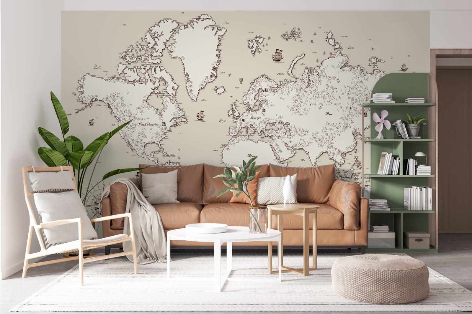 Papier peint carte du monde sans signes ni symboles