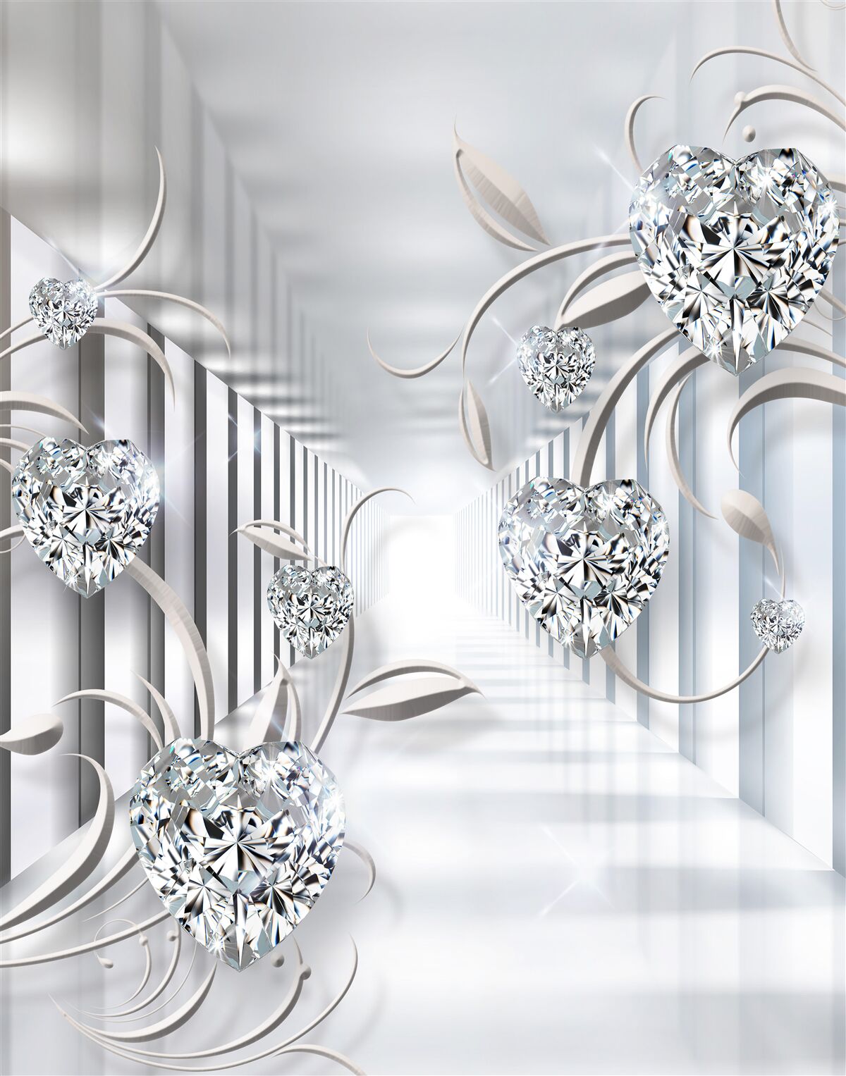 Papier peint couloir avec décoration abstraite