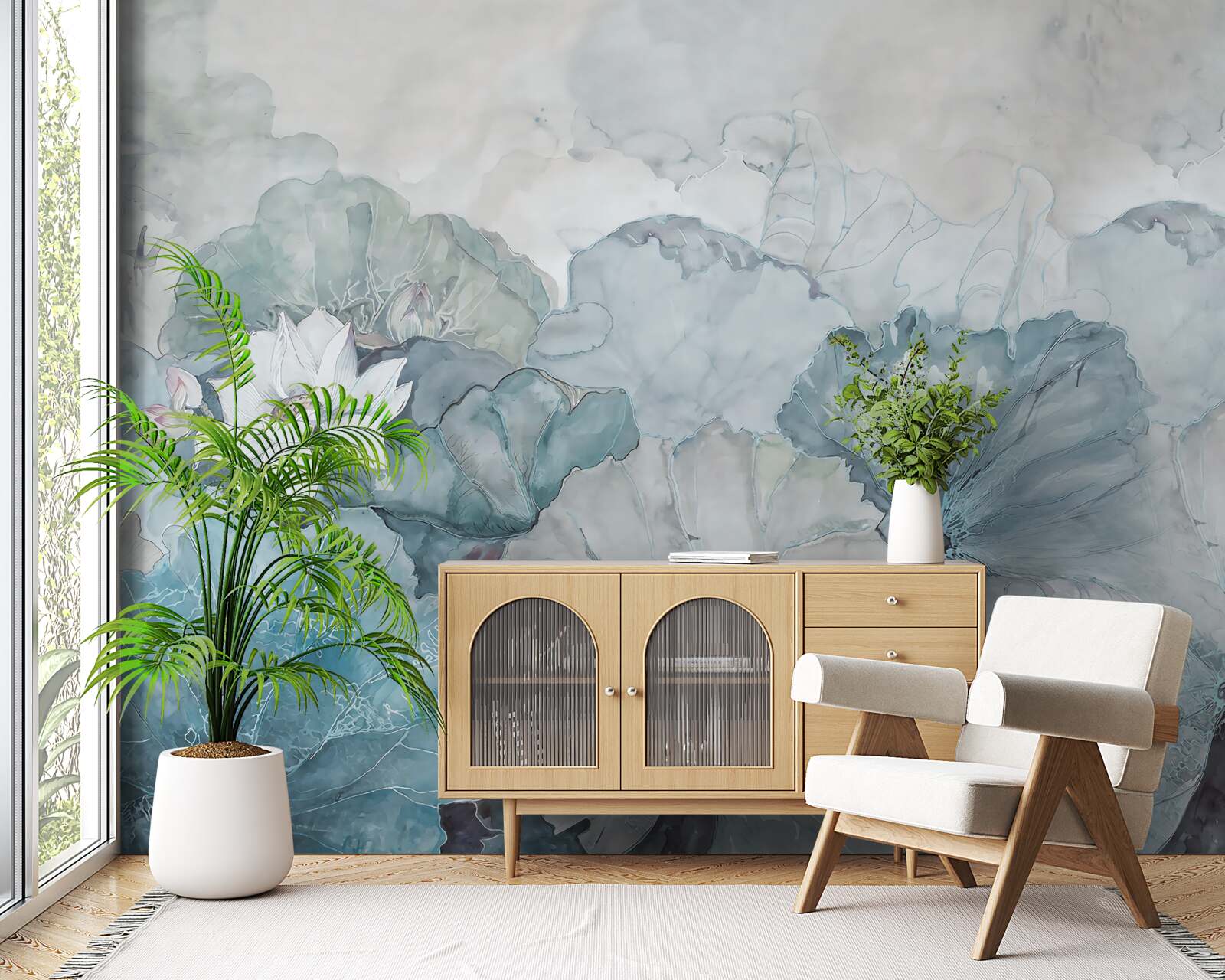 Papier peint le brouillard enveloppe la végétation tropicale