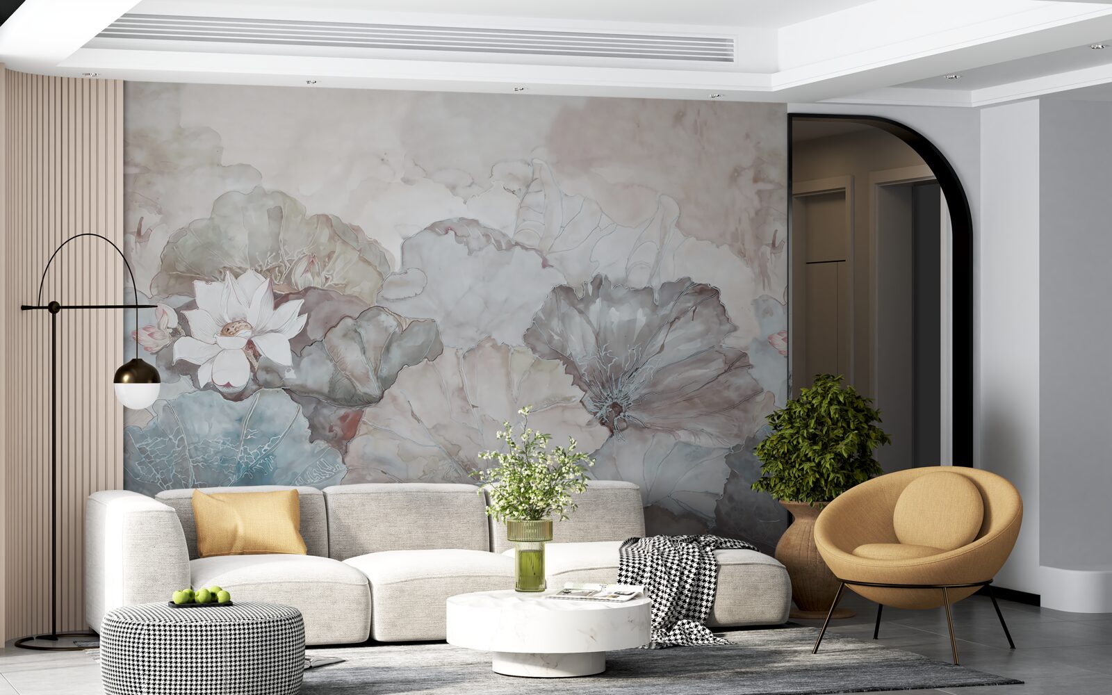 Papier peint feuilles sous les tropiques sous la pluie