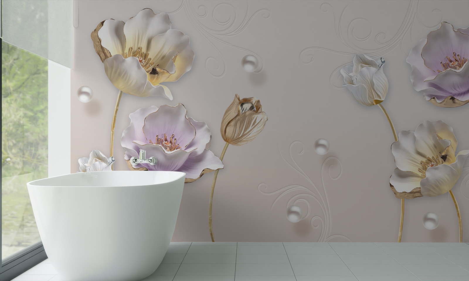 Papier peint des bourgeons fins sur un dos souple