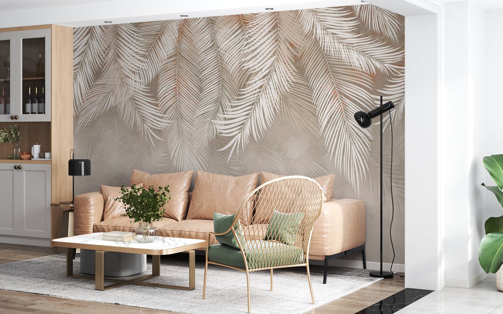 Papier peint feuilles de palmier des tropiques